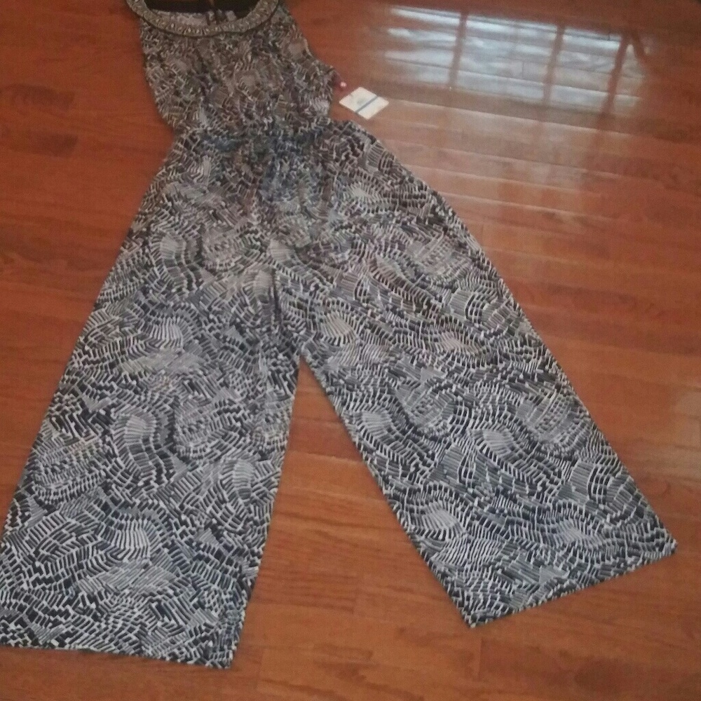 Rafaella black and white print jumpsuit